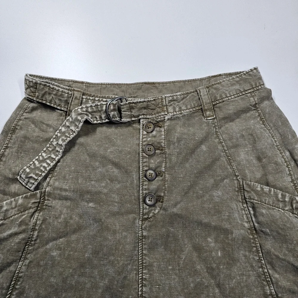 Free People Desert‎ Daze Harem Pants Belted Button Front Olive Women's XS/2